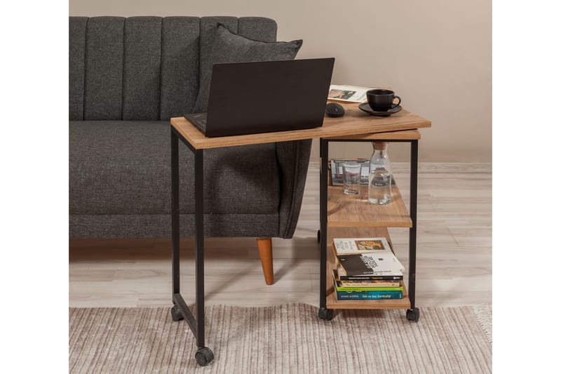 Lantenot sidebord 76 cm - Natur / sort - Møbler - Borde - Aflastningsbord - Lampebord