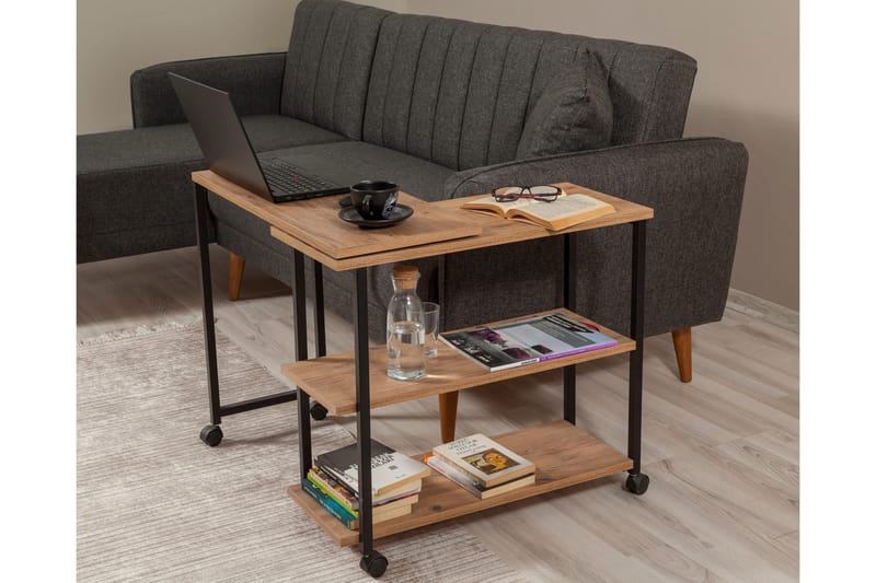 Lantenot sidebord 76 cm - Natur / sort - Møbler - Borde - Aflastningsbord - Lampebord