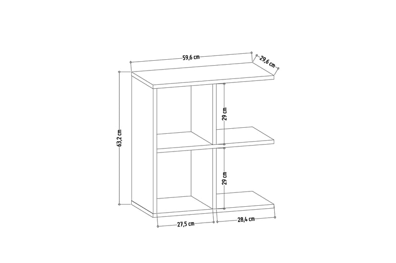 Lilesville Sidebord 60 cm - Hvid/Antracit - Lampebord - Bakkebord & små borde