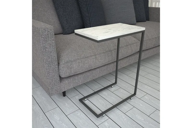 Maddeson Sidebord 46 cm - Sort / hvid - Møbler - Borde - Aflastningsbord - Lampebord