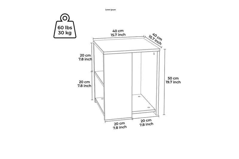 Mirrilnesh Sidebord 40 cm - Hvid - Lampebord - Bakkebord & små borde