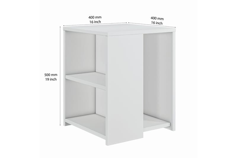 Mirrilnesh Sidebord 40 cm - Hvid - Lampebord - Bakkebord & små borde