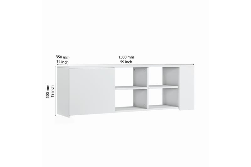 Mirrilnesh TV-bord 150 cm - Hvid - Lampebord - Bakkebord & små borde