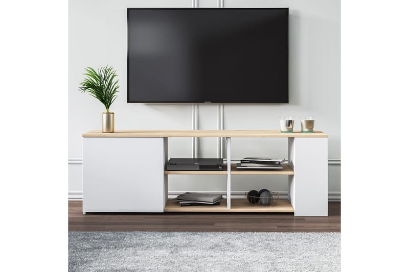 Mirrilnesh TV-bord 150 cm - Natur/Hvid - TV-borde