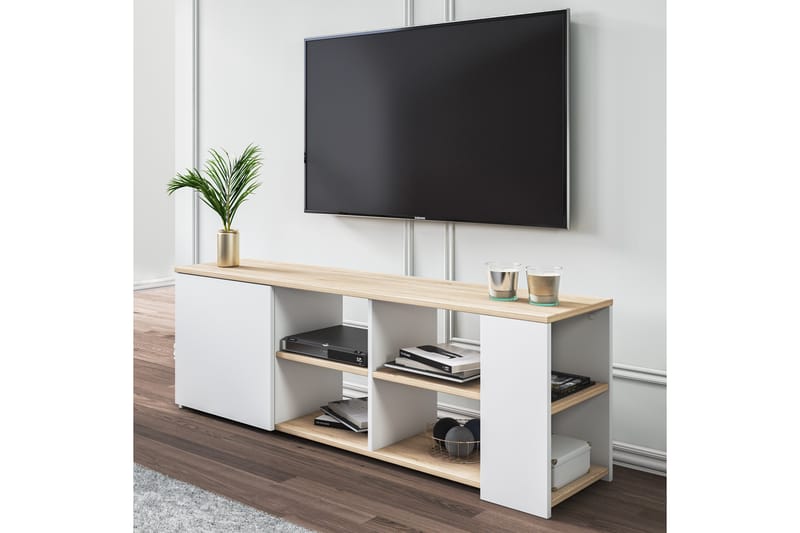 Mirrilnesh TV-bord 150 cm - Natur/Hvid - TV-borde