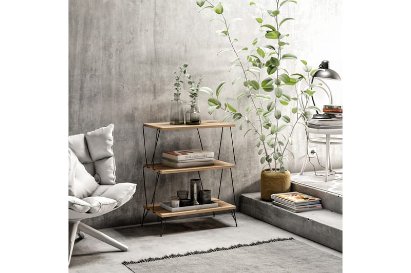 Mistretta Side Sidebord 48 cm - Natur / sort - Møbler - Borde - Aflastningsbord - Lampebord