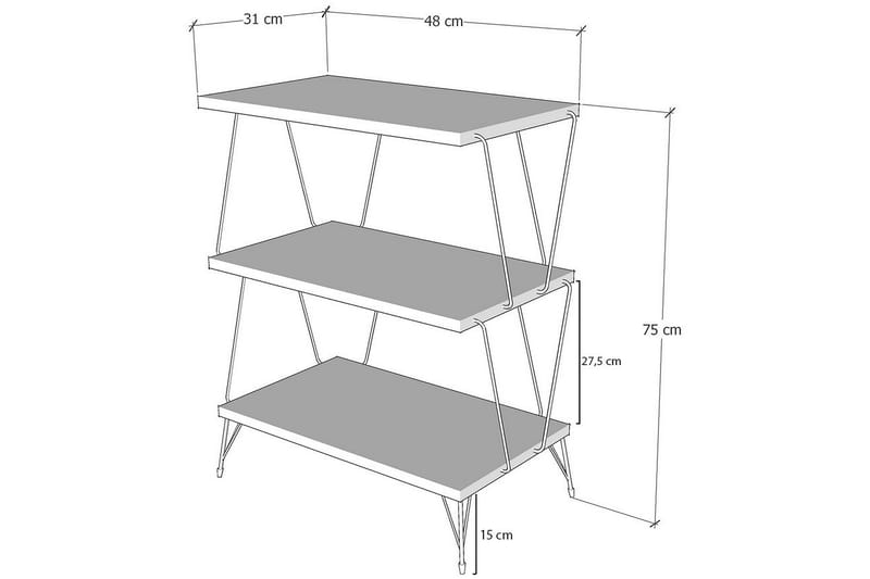 Mistretta Side Sidebord 48 cm - Natur / sort - Møbler - Borde - Aflastningsbord - Lampebord