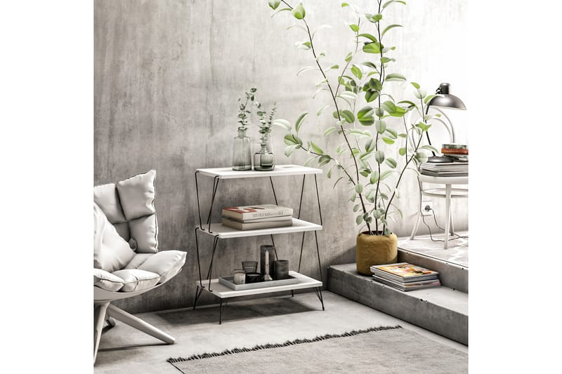 Mistretta Sidebord 48 cm - Hvid/Sort - Møbler - Borde - Aflastningsbord - Lampebord