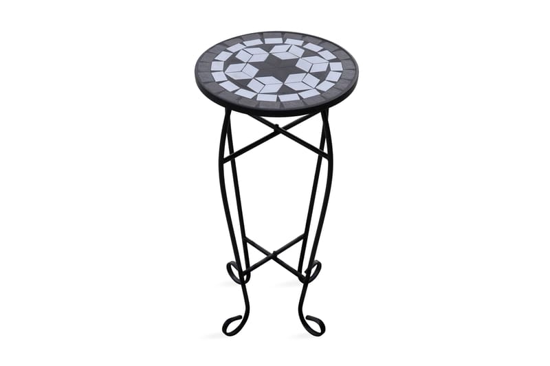 Mosaik Sidebord Plante Bord Sort Hvid - Sort - Møbler - Borde - Aflastningsbord - Lampebord