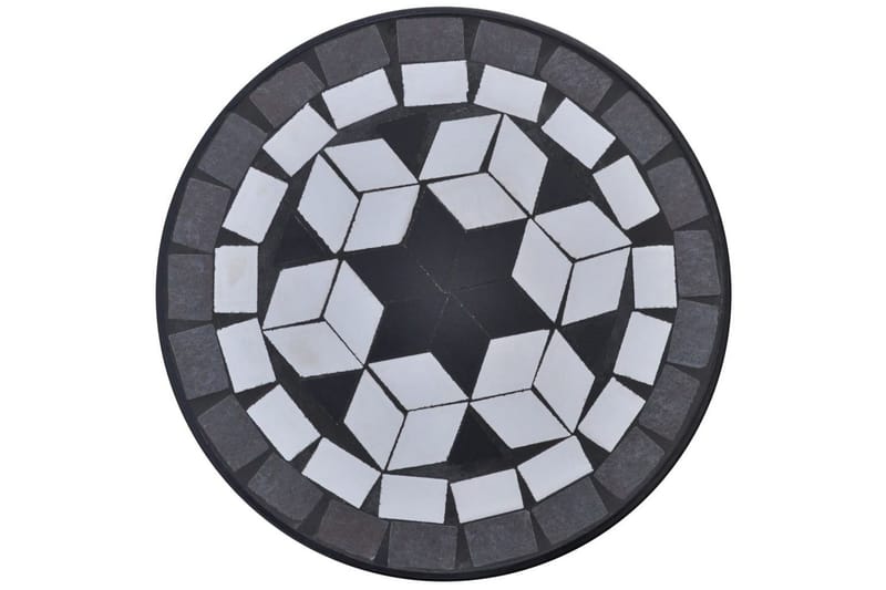 Mosaik Sidebord Plante Bord Sort Hvid - Sort - Møbler - Borde - Aflastningsbord - Lampebord