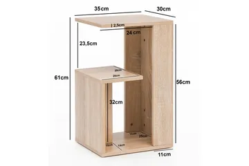 Moyinoluwa Sidebord 35 cm - Træ / natur - Møbler - Borde - Aflastningsbord - Lampebord
