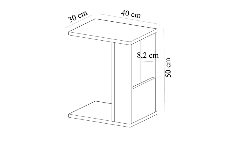 Polesas Sidebord 30x50x30 cm - Blå - Lampebord - Bakkebord & små borde