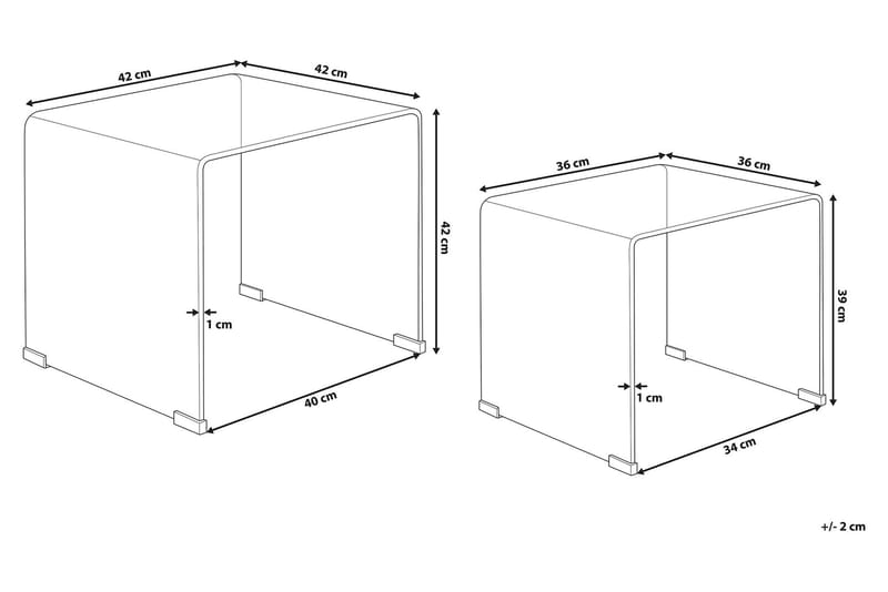 Prestina sidebord 2-stk - Gennemsigtig - Møbler - Borde - Aflastningsbord - Lampebord