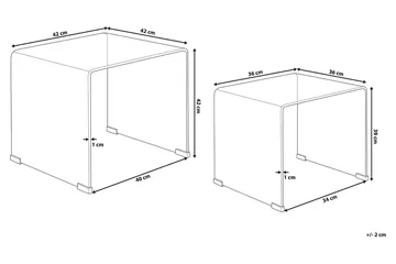 Prestina sidebord 2-stk - Gennemsigtig - Møbler - Borde - Aflastningsbord - Lampebord