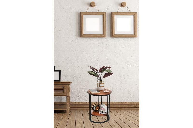 Puqa Design Sidebord 45x55x45 cm Rundt - Sort - Lampebord - Bakkebord & små borde