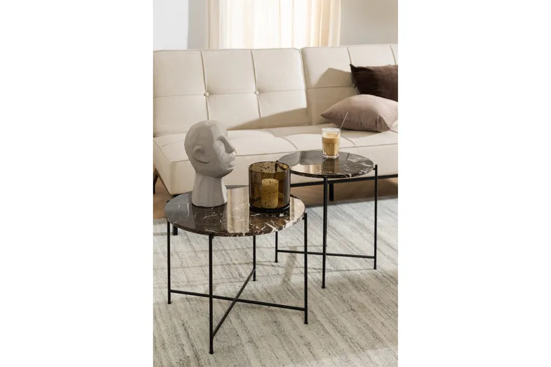 Sakchan Sidebord 42 cm Rund - Brun - Møbler - Borde - Aflastningsbord - Lampebord