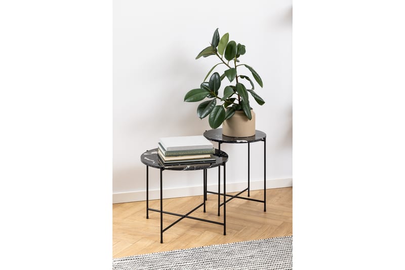 Sakchan Sidebord 52 cm Rund - Sort - Møbler - Borde - Aflastningsbord - Lampebord