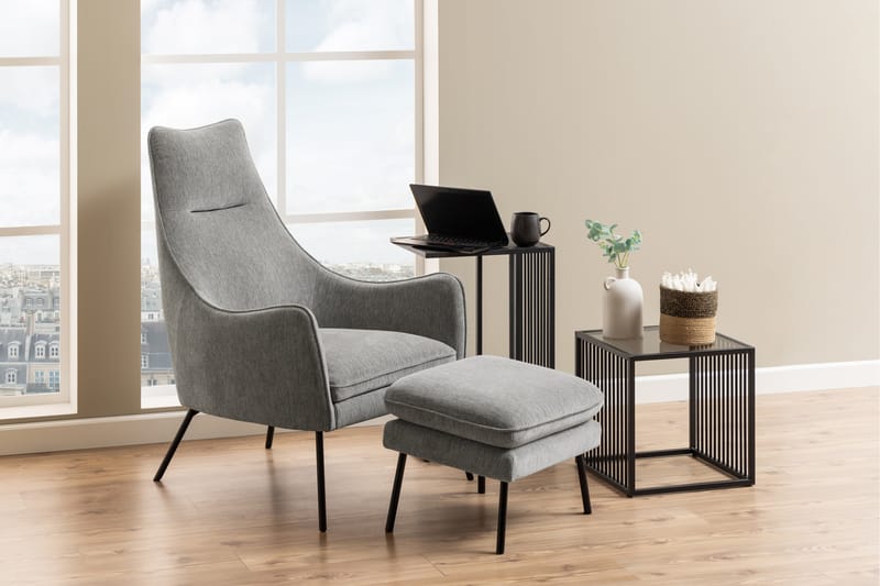 Saklani Sidebord 40x40 cm - Grå - Møbler - Borde - Aflastningsbord - Lampebord