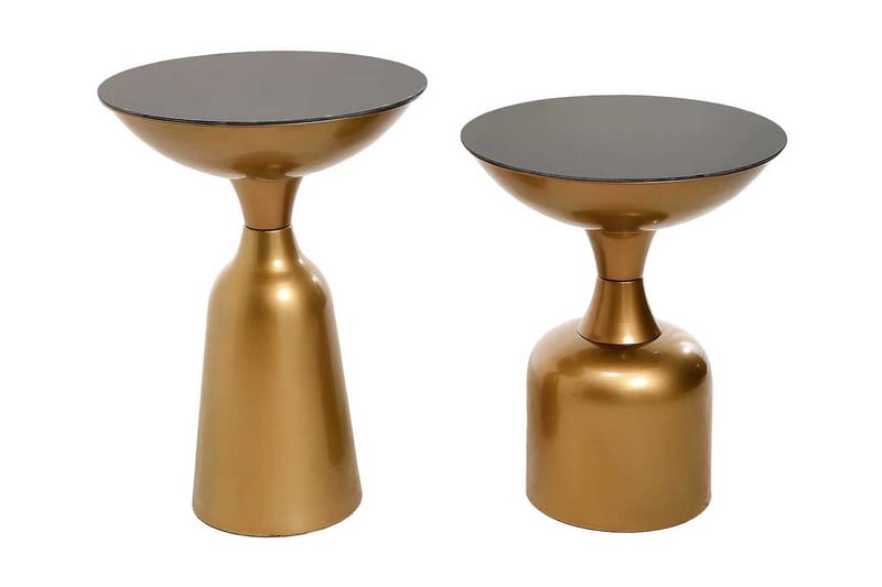 Selder Sidebord Sæt Rundt - Guld - Lampebord - Bakkebord & små borde