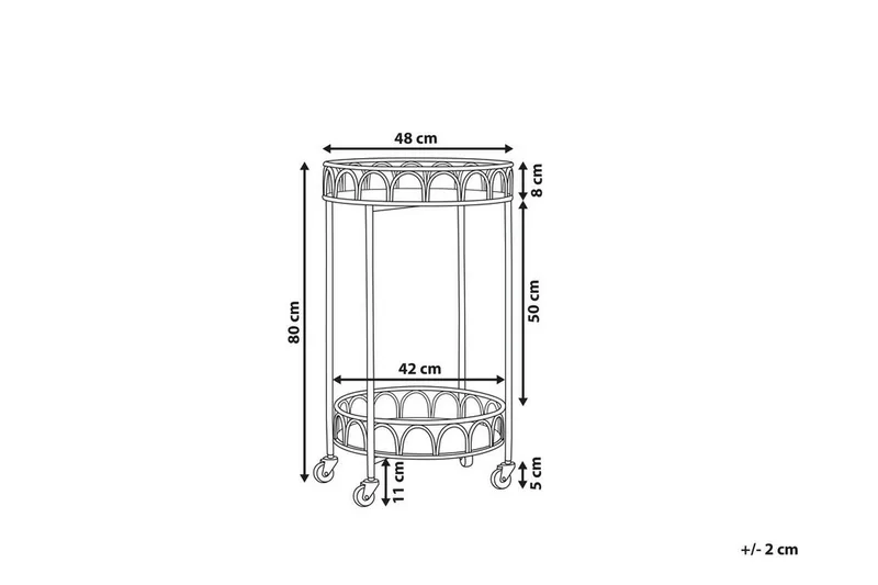 Shafter Serveringsvogn 48 cm - Guld - Møbler - Borde - Aflastningsbord - Lampebord