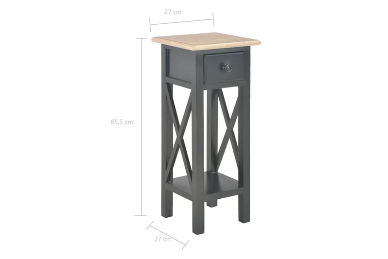 Sidebord 27 X 27 X 65,5 Cm Træ Sort - Sort - Møbler - Borde - Aflastningsbord - Lampebord