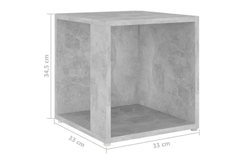 sidebord 33x33x34,5 cm spånplade betongrå - Grå - Lampebord - Bakkebord & små borde