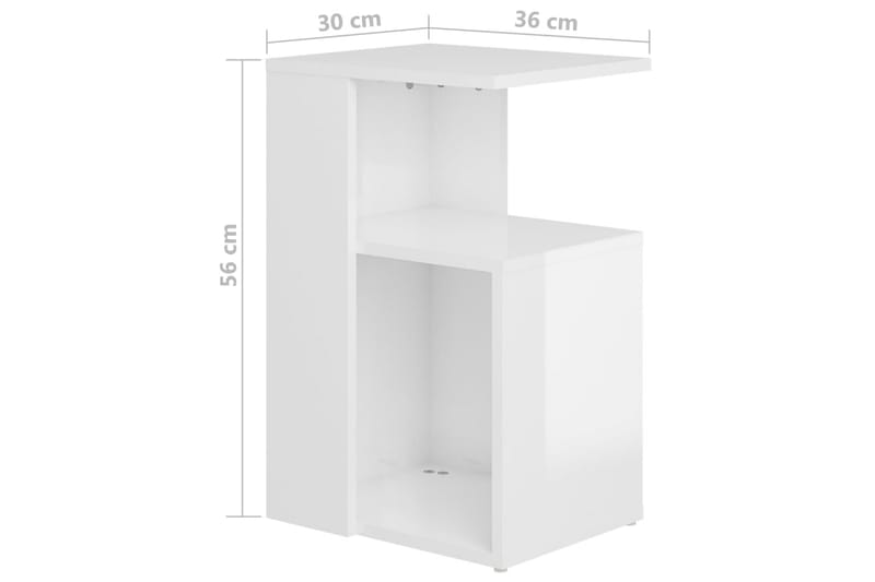 sidebord 36x30x56 cm spånplade hvid højglans - Hvid - Møbler - Borde - Aflastningsbord - Lampebord