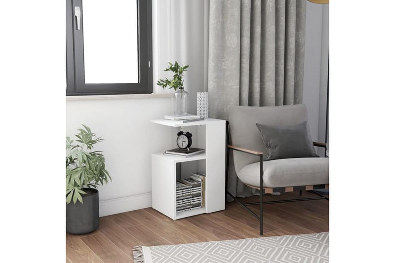 sidebord 36x30x56 cm spånplade hvid - Hvid - Møbler - Borde - Aflastningsbord - Lampebord