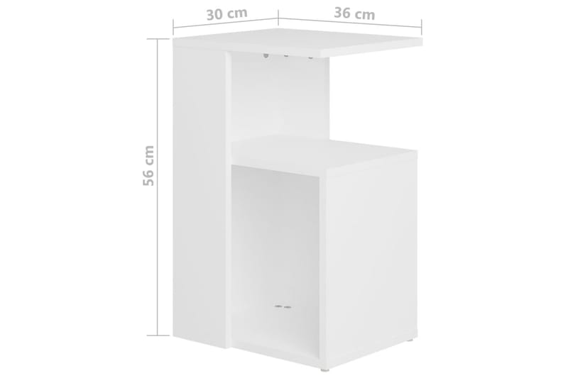 sidebord 36x30x56 cm spånplade hvid - Hvid - Lampebord - Bakkebord & små borde