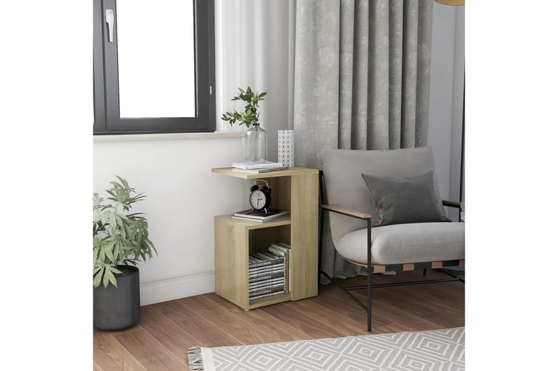 sidebord 36x30x56 cm spånplade sonoma-eg - Brun - Møbler - Borde - Aflastningsbord - Lampebord