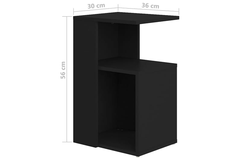 sidebord 36x30x56 cm spånplade sort - Sort - Møbler - Borde - Aflastningsbord - Lampebord