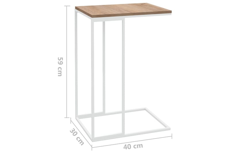 sidebord 40x30x59 cm spånplade hvid - Hvid - Møbler - Borde - Aflastningsbord - Lampebord