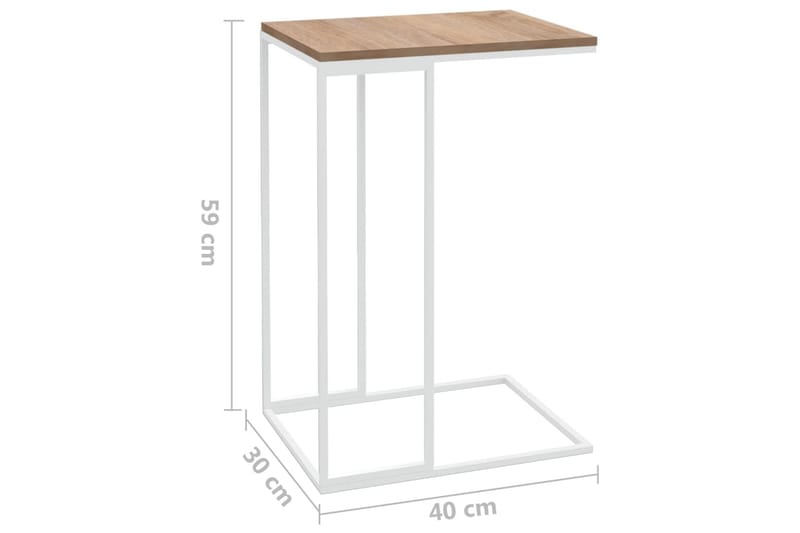 sidebord 40x30x59 cm spånplade hvid - Hvid - Lampebord - Bakkebord & små borde