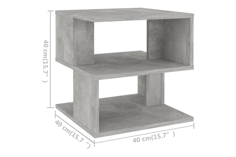 sidebord 40x40x40 cm spånplade betongrå - Grå - Lampebord - Bakkebord & små borde