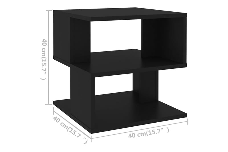 sidebord 40x40x40 cm spånplade sort - Sort - Møbler - Borde - Aflastningsbord - Lampebord
