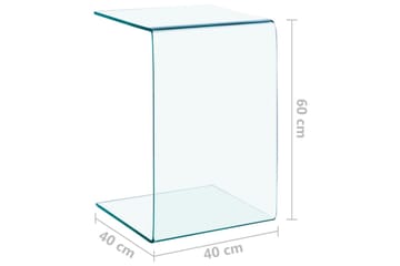 sidebord 40x40x60 cm hærdet glas - Gennemsigtig - Møbler - Borde - Aflastningsbord - Lampebord