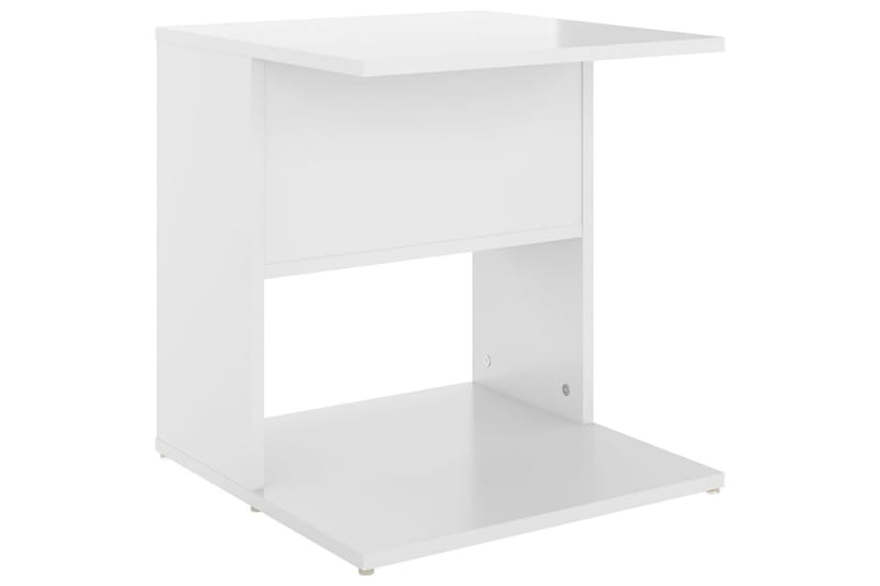sidebord 45x45x48 cm spånplade hvid højglans - Hvid - Lampebord - Bakkebord & små borde