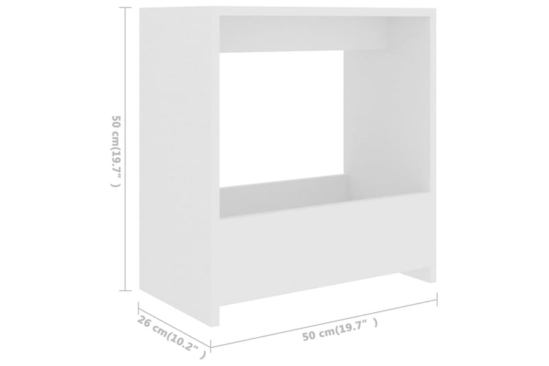 sidebord 50x26x50 cm spånplade hvid - Hvid - Møbler - Borde - Aflastningsbord - Lampebord