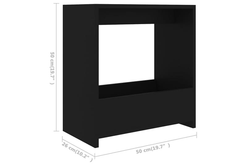 sidebord 50x26x50 cm spånplade sort - Sort - Møbler - Borde - Aflastningsbord - Lampebord