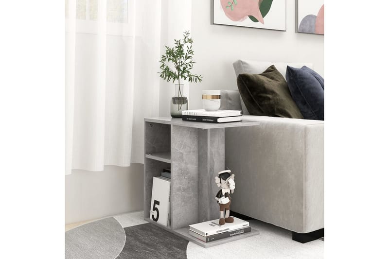 sidebord 50x30x50 cm spånplade betongrå - Grå - Lampebord - Bakkebord & små borde