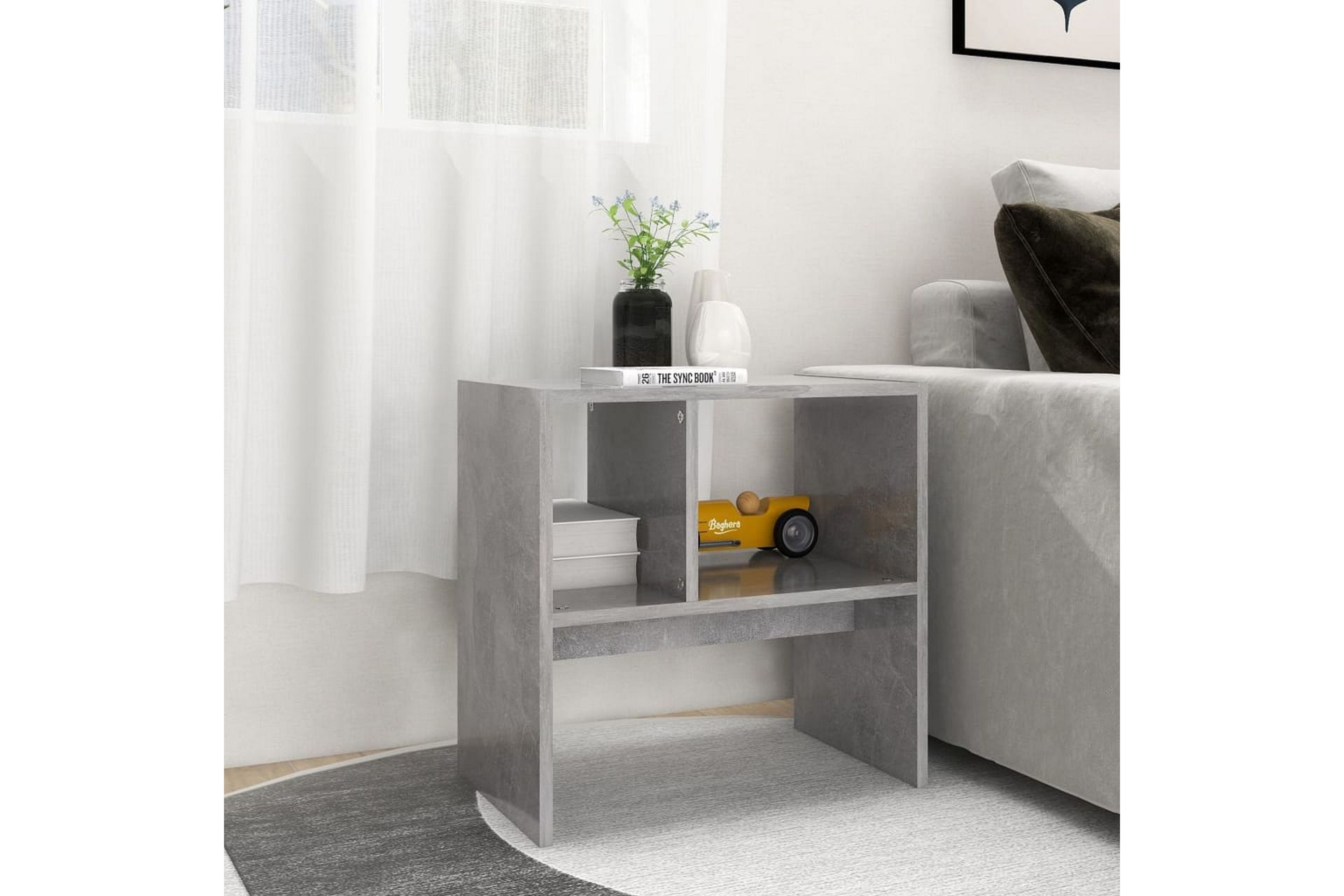 sidebord 50x30x50 cm spånplade betongrå - Grå - Møbler - Borde - Aflastningsbord - Lampebord