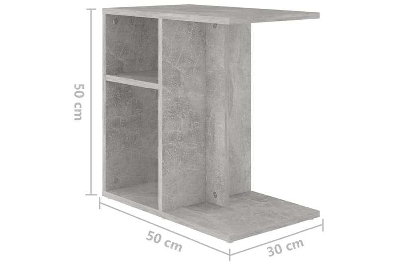 sidebord 50x30x50 cm spånplade betongrå - Grå - Møbler - Borde - Aflastningsbord - Lampebord