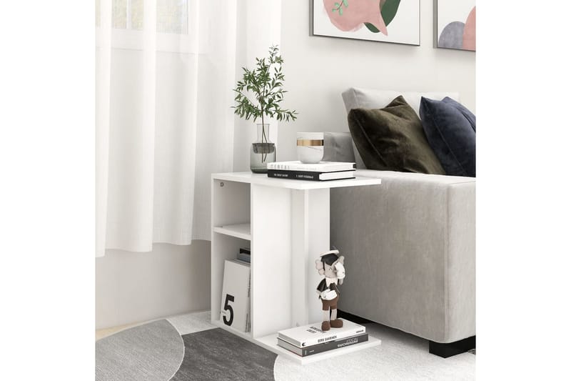 sidebord 50x30x50 cm spånplade hvid - Hvid - Lampebord - Bakkebord & små borde