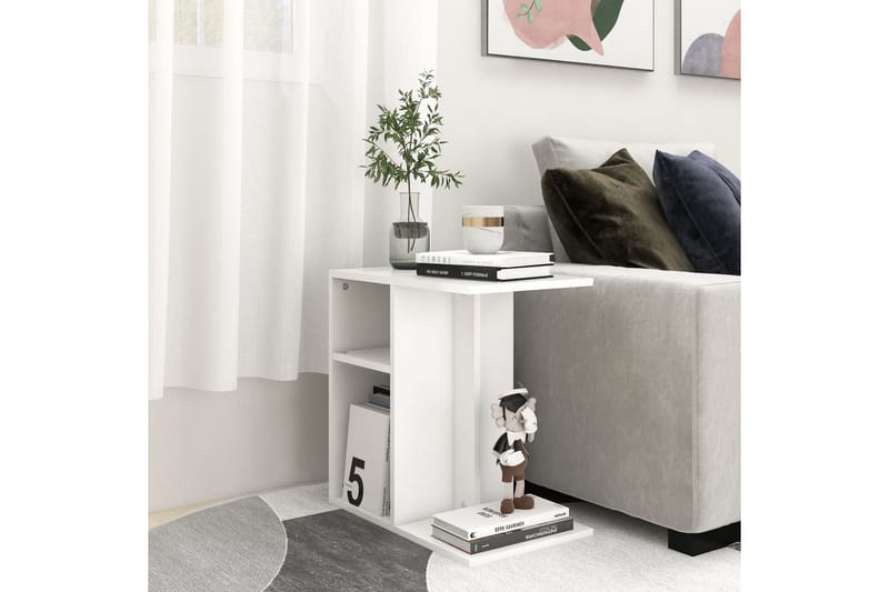 sidebord 50x30x50 cm spånplade hvid - Hvid - Møbler - Borde - Aflastningsbord - Lampebord
