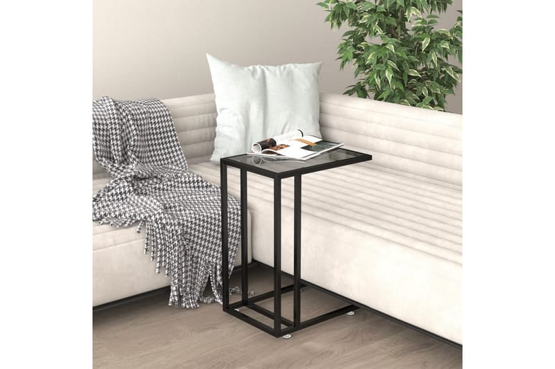 sidebord 50x35x65 cm hærdet glas sort - Sort - Møbler - Borde - Aflastningsbord - Lampebord