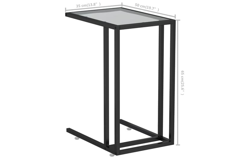 sidebord 50x35x65 cm hærdet glas sort - Sort - Møbler - Borde - Aflastningsbord - Lampebord