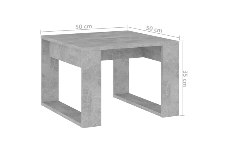 sidebord 50x50x35 cm spånplade betongrå - Grå - Møbler - Borde - Aflastningsbord - Lampebord