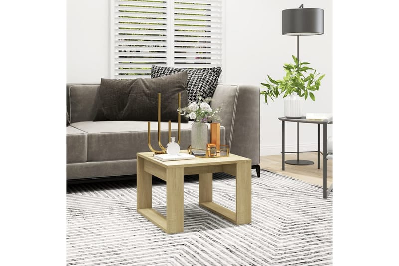 sidebord 50x50x35 cm spånplade sonoma-eg - Brun - Møbler - Borde - Aflastningsbord - Lampebord