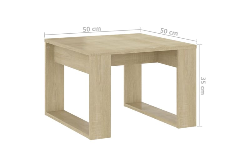 sidebord 50x50x35 cm spånplade sonoma-eg - Brun - Møbler - Borde - Aflastningsbord - Lampebord