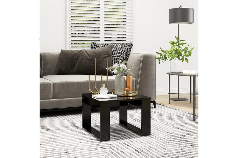 sidebord 50x50x35 cm spånplade sort - Sort - Møbler - Borde - Aflastningsbord - Lampebord